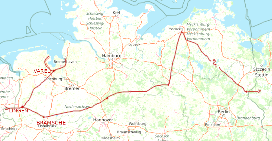 moegl. Projektion Kerosinpipeline Nordd. osm