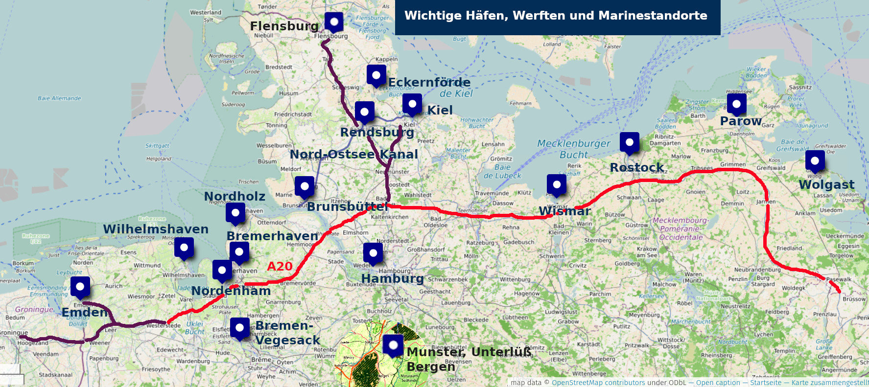 Karte Aufruestung Norddeutschland mit Markern 1.4.2025