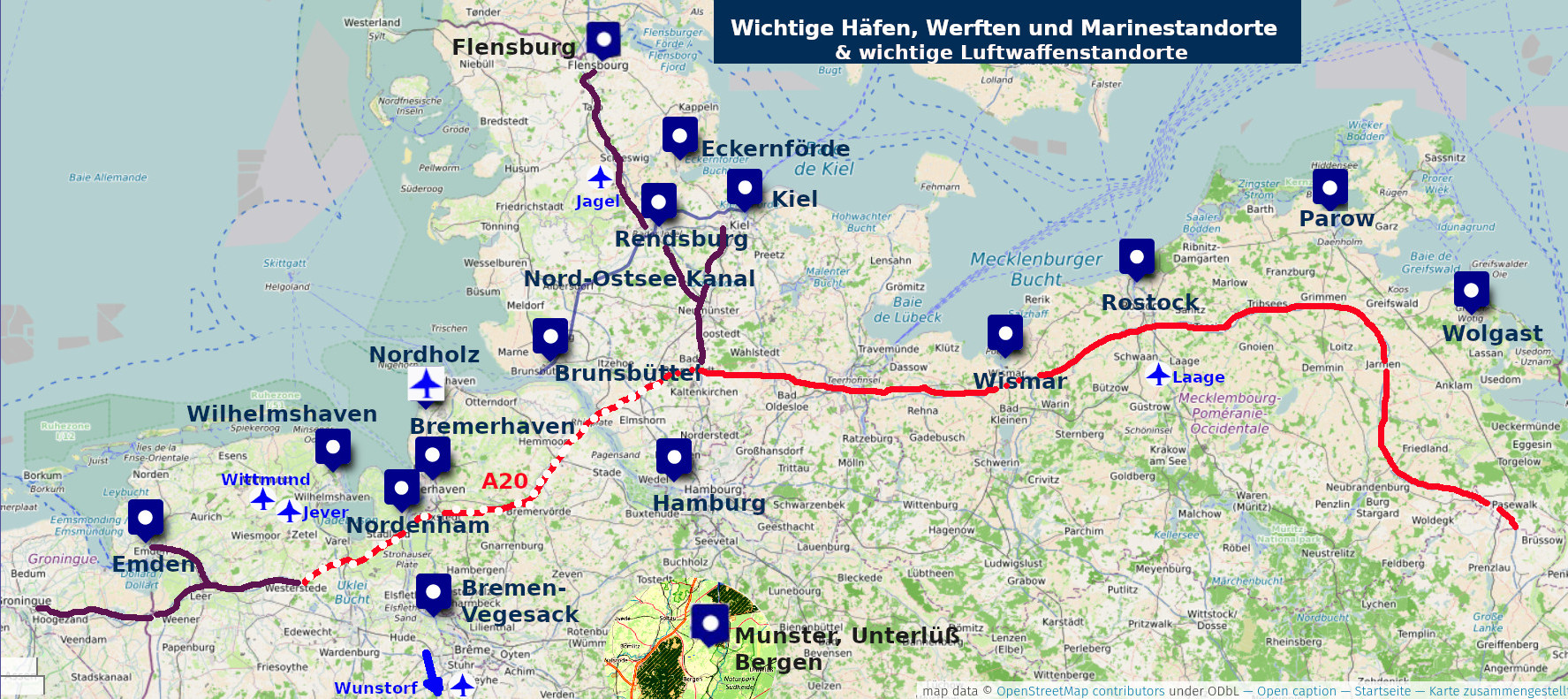 Karte Aufruestung Norddeutschland mit Markern 2