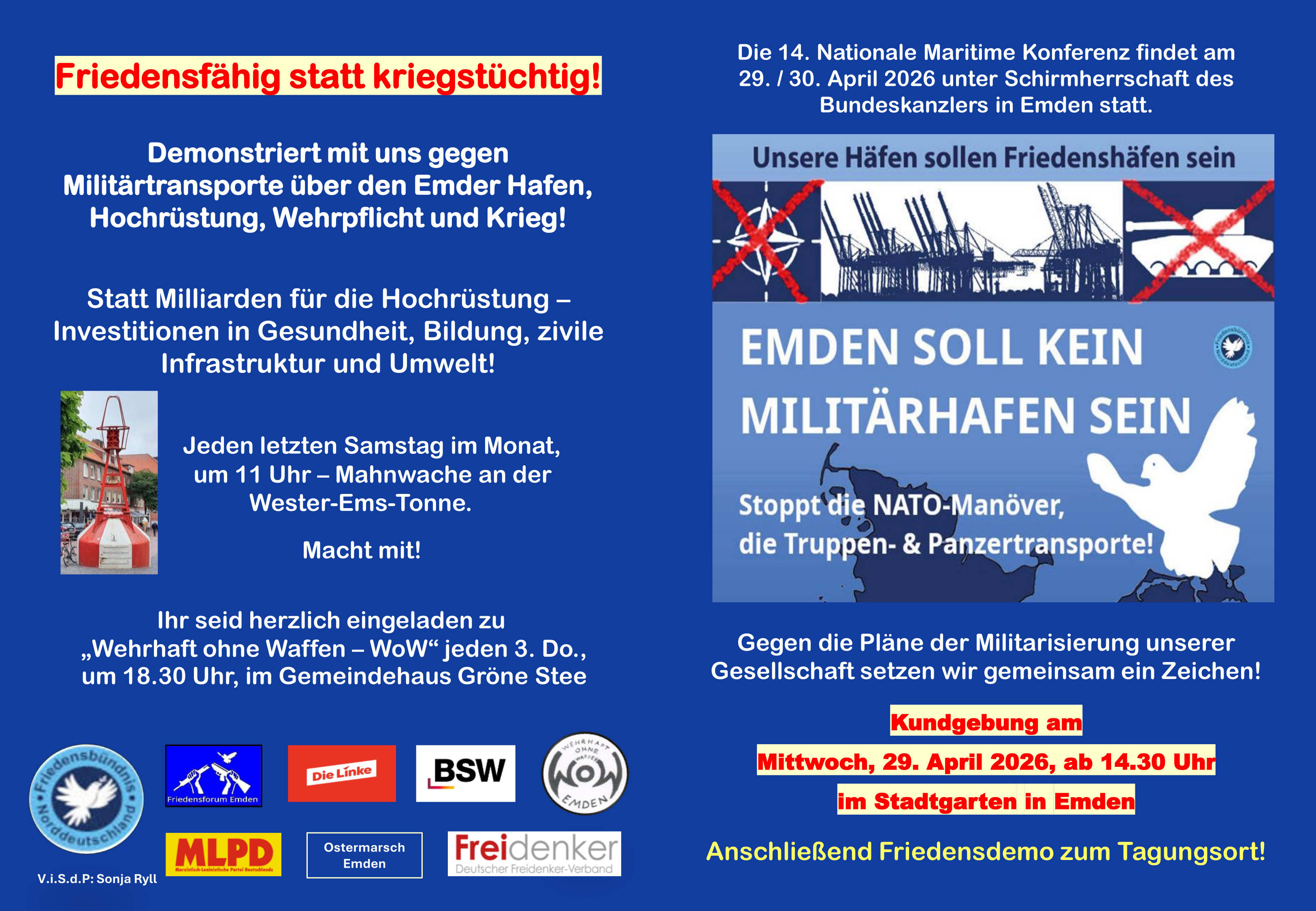 Protest Militarisierung Emden April2026 Flyer