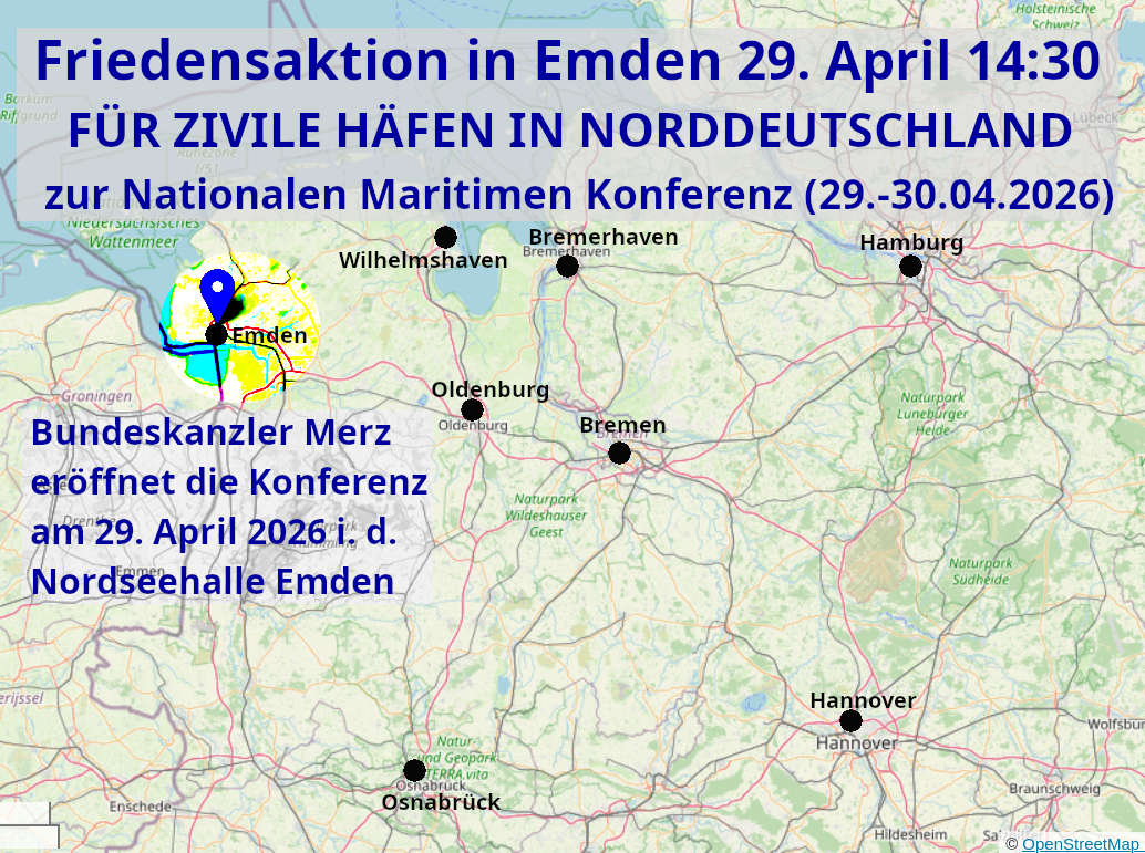 Zufahrten nach Emden in Nordwestdeutschland