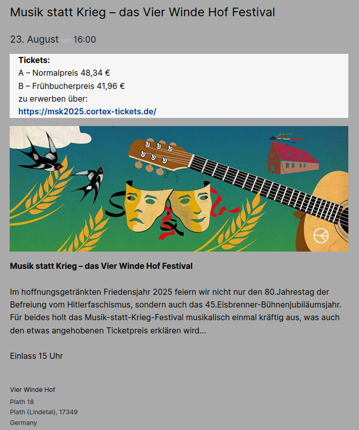 Musik statt Krieg