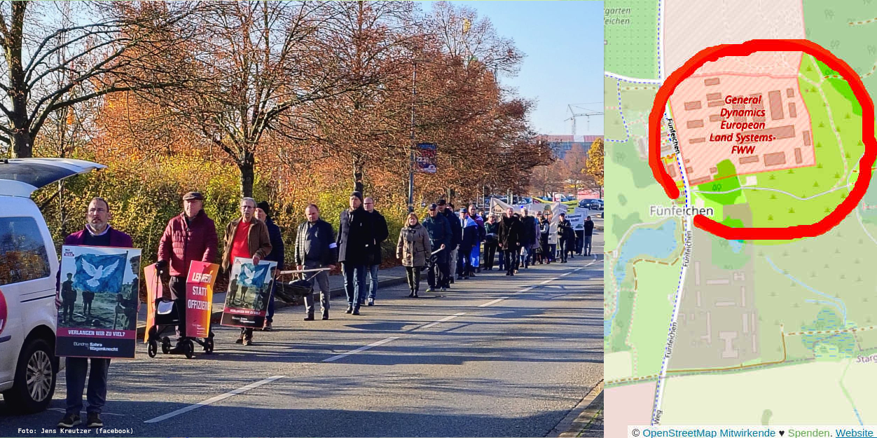 DemoFünfeichengegenRüstungGeneralDynamics 8.11.2025